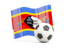 Swaziland. Soccerball with waving flag. Download icon.