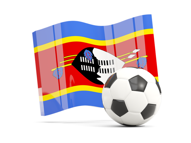 Soccerball with waving flag. Download flag icon of Swaziland at PNG format