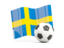 Sweden. Soccerball with waving flag. Download icon.