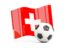 Switzerland. Soccerball with waving flag. Download icon.