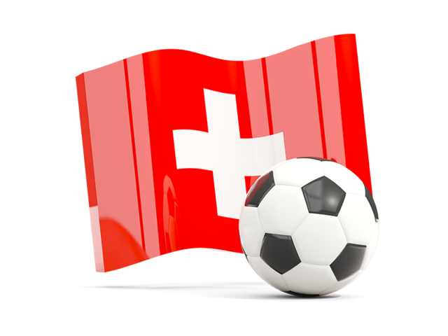 Soccerball with waving flag. Download flag icon of Switzerland at PNG format