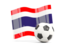 Thailand. Soccerball with waving flag. Download icon.