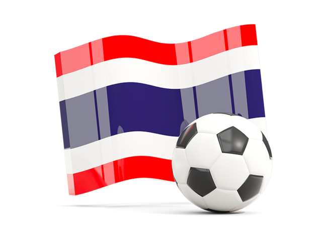 Футбольный мяч с волнистым флагом. Скачать флаг. Таиланд