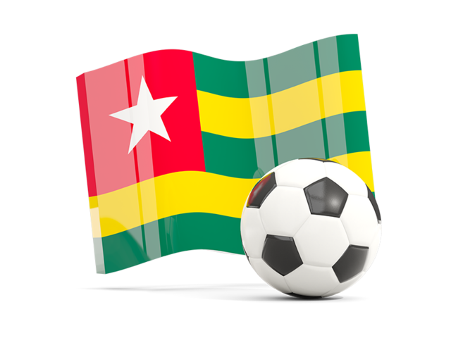 Soccerball with waving flag. Download flag icon of Togo at PNG format