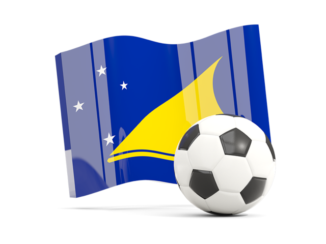 Soccerball with waving flag. Download flag icon of Tokelau at PNG format