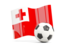 Tonga. Soccerball with waving flag. Download icon.
