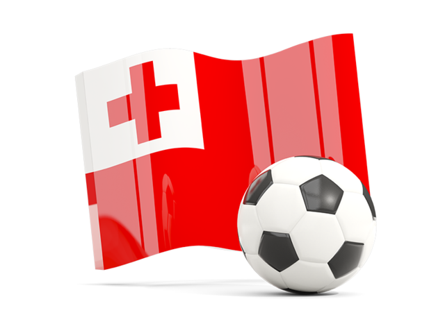 Soccerball with waving flag. Download flag icon of Tonga at PNG format