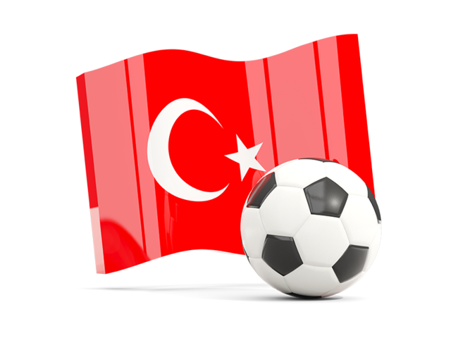 Soccerball with waving flag. Download flag icon of Turkey at PNG format