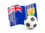 Turks and Caicos Islands. Soccerball with waving flag. Download icon.