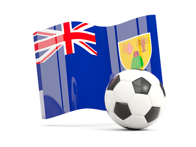 Soccerball with waving flag. Download flag icon of Turks and Caicos Islands at PNG format