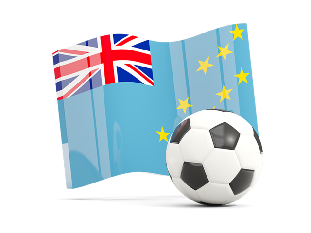 Soccerball with waving flag. Download flag icon of Tuvalu at PNG format