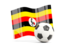 Uganda. Soccerball with waving flag. Download icon.