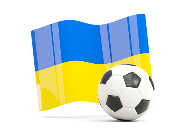 Soccerball with waving flag. Download flag icon of Ukraine at PNG format