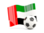 United Arab Emirates. Soccerball with waving flag. Download icon.