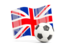 United Kingdom. Soccerball with waving flag. Download icon.