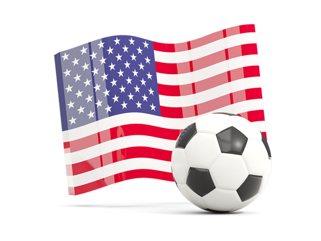 Soccerball with waving flag. Download flag icon of United States of America at PNG format