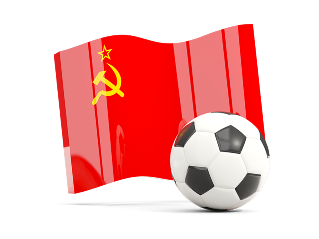 Soccerball with waving flag. Download flag icon of Soviet Union at PNG format