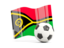 Vanuatu. Soccerball with waving flag. Download icon.