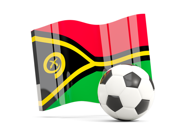 Soccerball with waving flag. Download flag icon of Vanuatu at PNG format