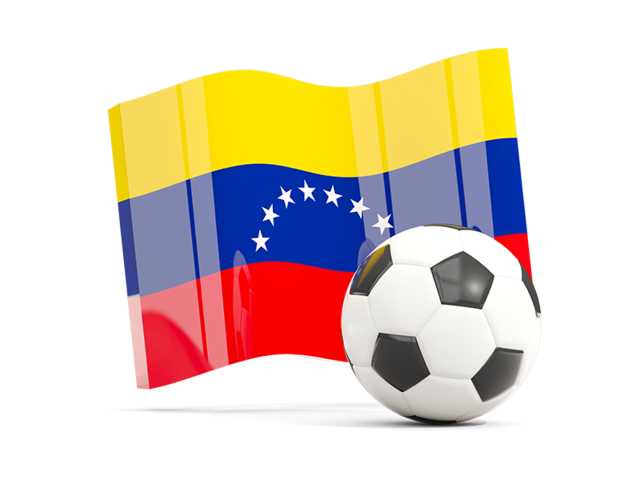 Футбольный мяч с волнистым флагом. Скачать флаг. Венесуэла