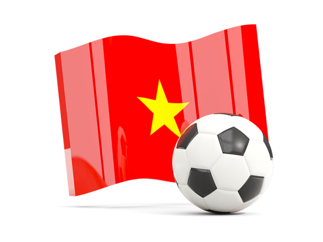 Футбольный мяч с волнистым флагом. Скачать флаг. Вьетнам