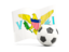 Virgin Islands of the United States. Soccerball with waving flag. Download icon.