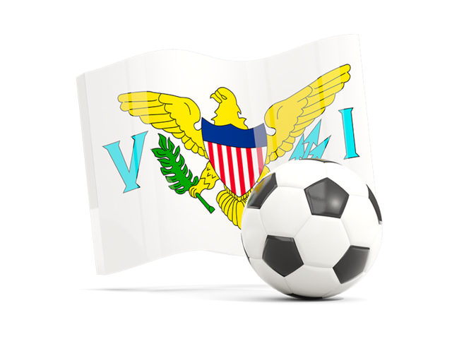 Футбольный мяч с волнистым флагом. Скачать флаг. Американские Виргинские острова
