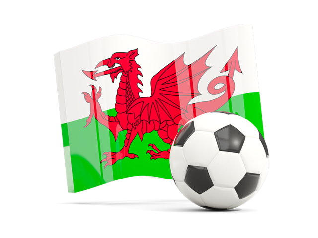Soccerball with waving flag. Download flag icon of Wales at PNG format
