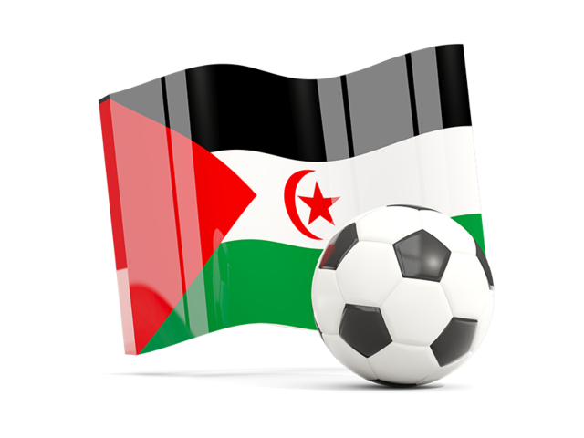 Soccerball with waving flag. Download flag icon of Western Sahara at PNG format