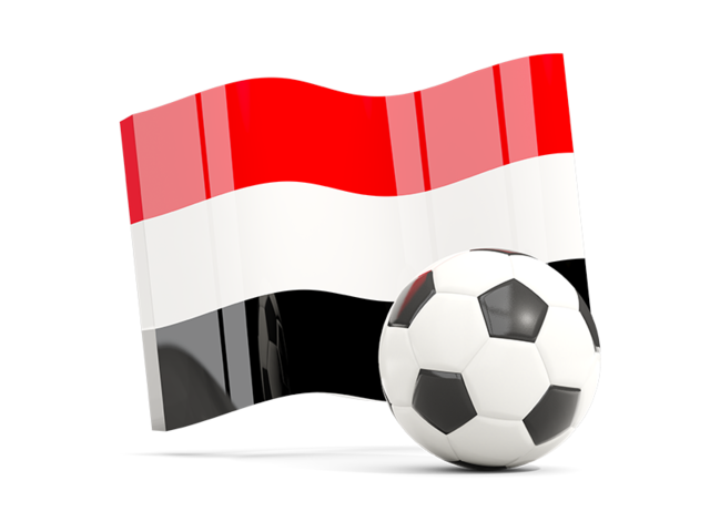 Soccerball with waving flag. Download flag icon of Yemen at PNG format