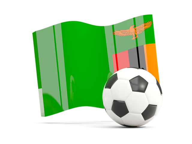 Футбольный мяч с волнистым флагом. Скачать флаг. Замбия