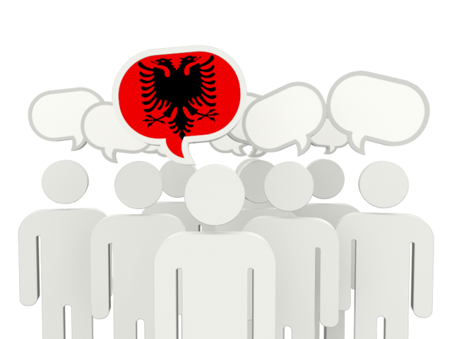 Speech bubble. Download flag icon of Albania at PNG format