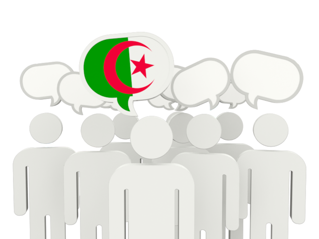 Speech bubble. Download flag icon of Algeria at PNG format