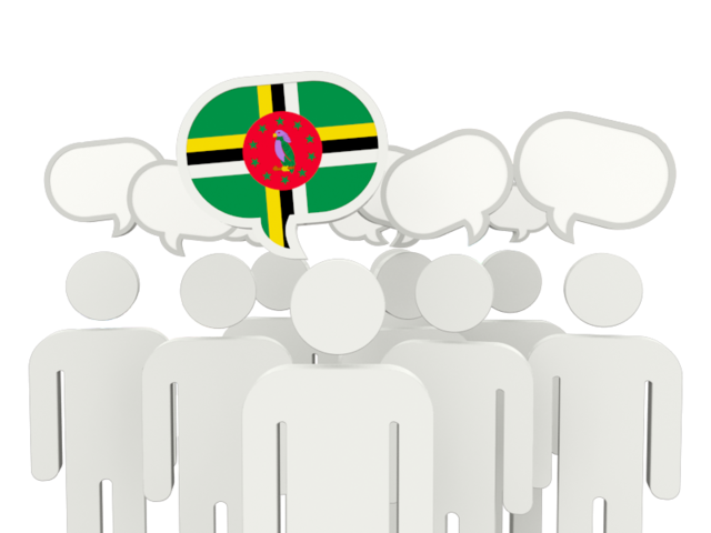 Speech bubble. Download flag icon of Dominica at PNG format