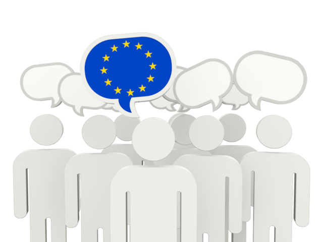 Speech bubble. Download flag icon of European Union at PNG format