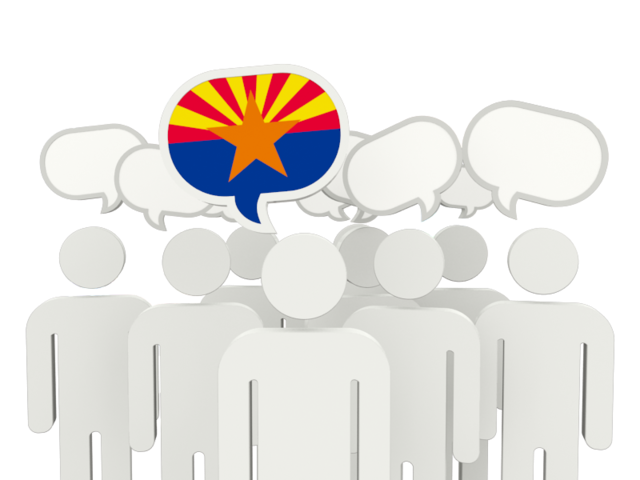 Speech bubble. Download flag icon of Arizona