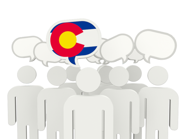 Speech bubble. Download flag icon of Colorado