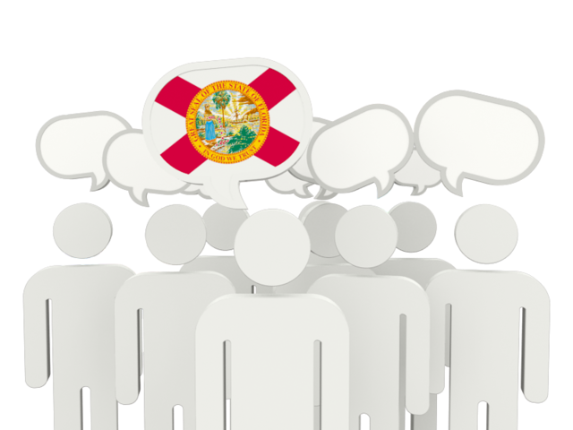 Speech bubble. Download flag icon of Florida