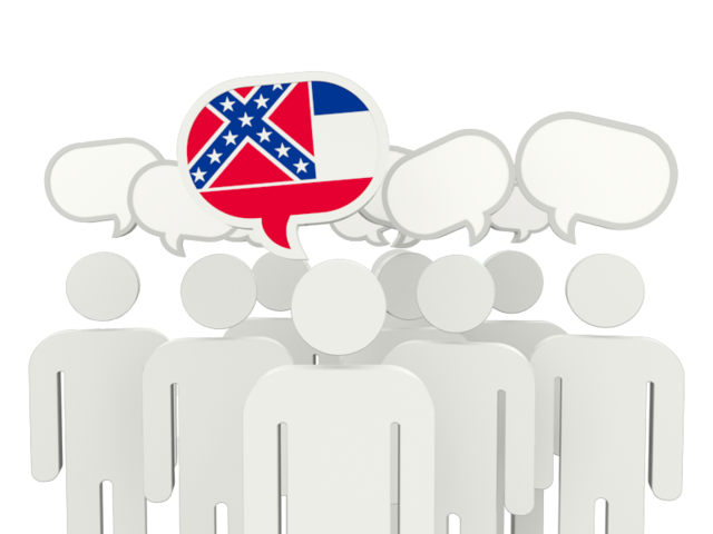 Speech bubble. Download flag icon of Mississippi
