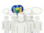 Flag of state of New York. Speech bubble. Download icon