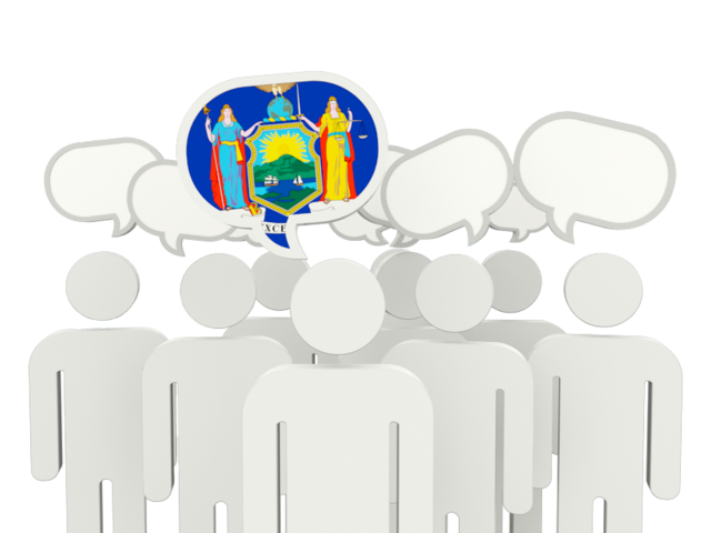 Speech bubble. Download flag icon of New York