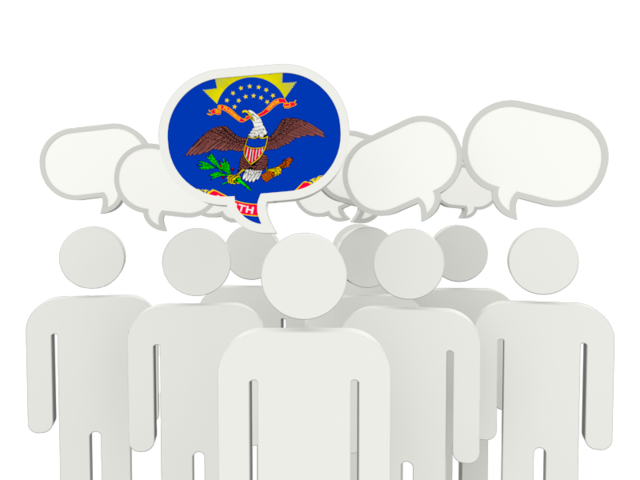 Speech bubble. Download flag icon of North Dakota