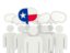 Flag of state of Texas. Speech bubble. Download icon
