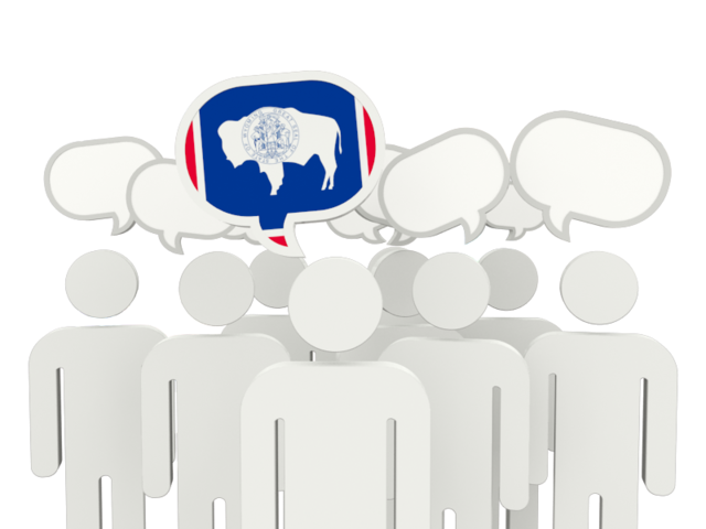 Speech bubble. Download flag icon of Wyoming