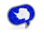Antarctica. Speech bubble icon. Download icon.