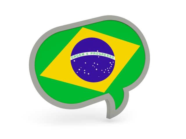 Speech Bubble Icon Illustration Of Flag Of Brazil