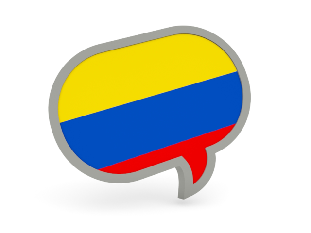 Speech bubble icon. Download flag icon of Colombia at PNG format
