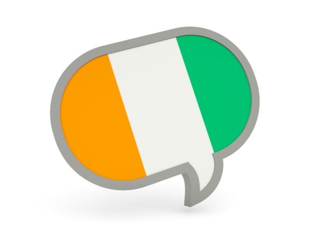 Speech bubble icon. Download flag icon of Cote d'Ivoire at PNG format