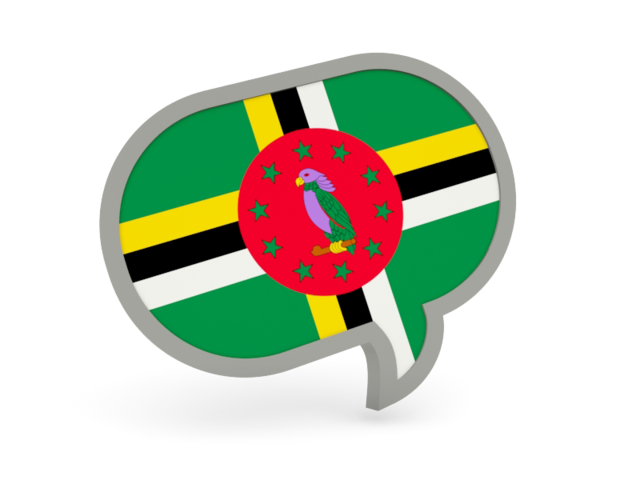 Speech bubble icon. Download flag icon of Dominica at PNG format