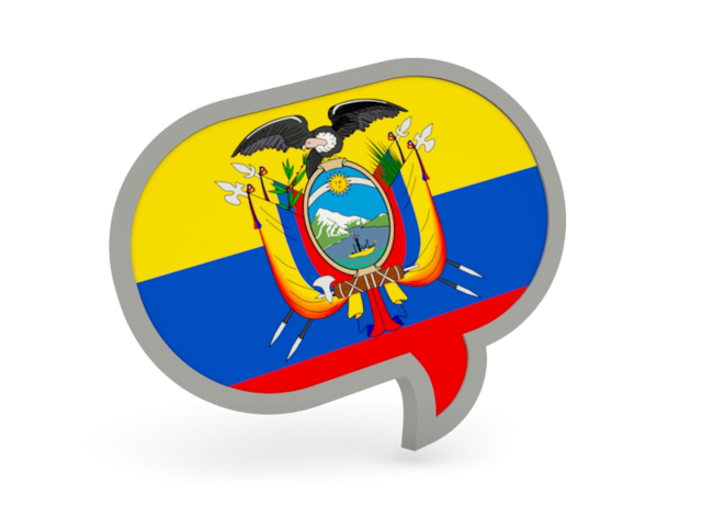 Speech bubble icon. Download flag icon of Ecuador at PNG format